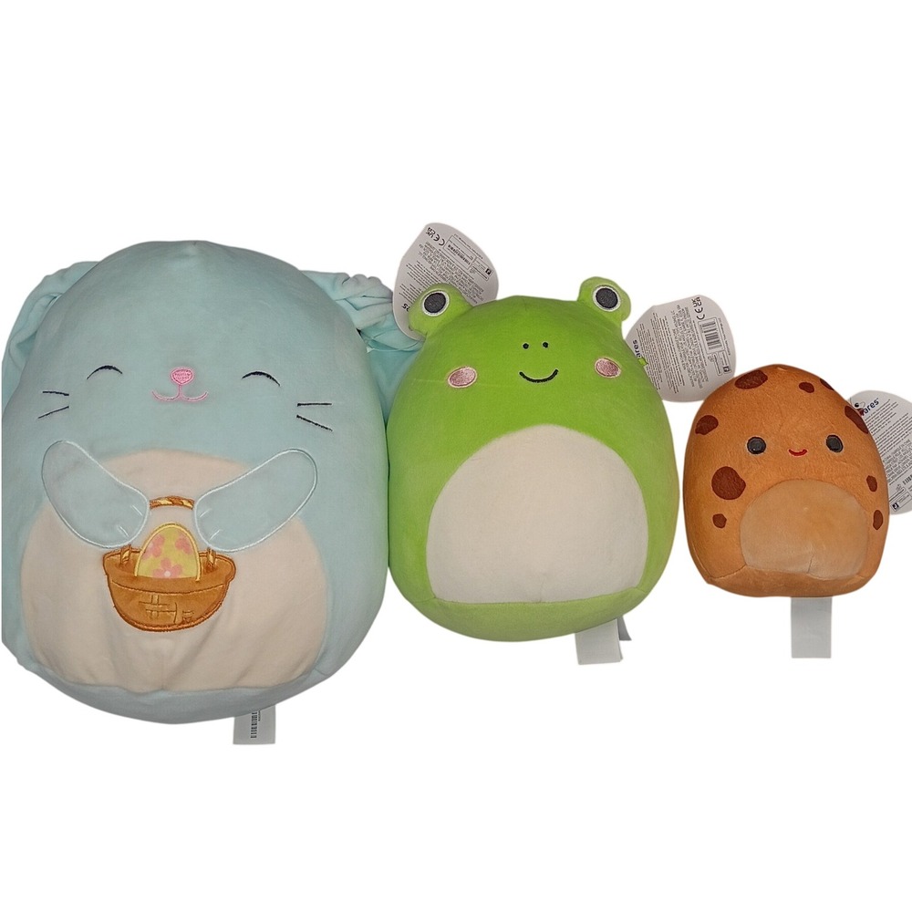 Squishmallows Plush Bundle Sebastian Bunny Wendy Frog Neeona Cookie 3 Pack NWT